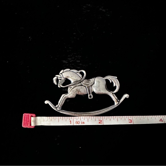 Silver Rocking Horse Brooch - Picture 3 of 4